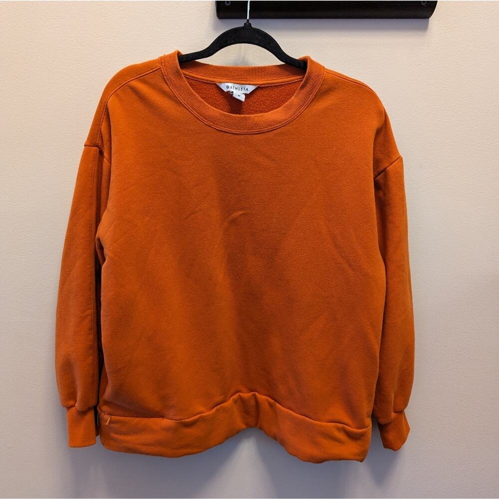 Athleta Retroplush Crew neck Sweatshirt Orange | Size M - Picture 2 of 6